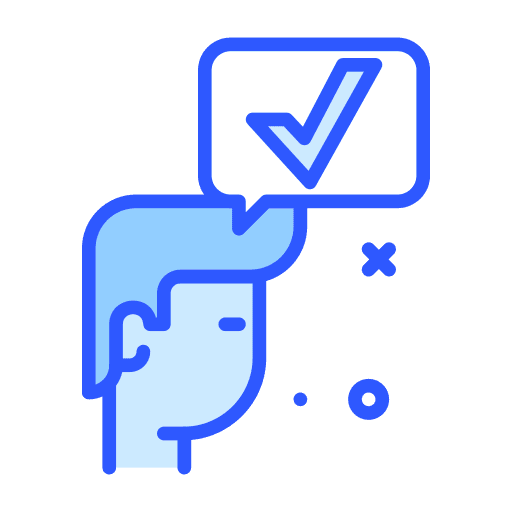 Mind check mark tick mind icon