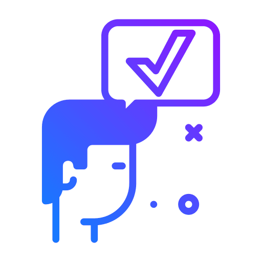 Mind user affirmative tick icon Mind user affirmative tick icon