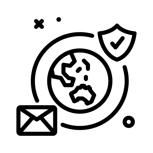 Earth shipping and delivery earth envelope icon