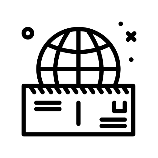 Postal envelope communications world icon