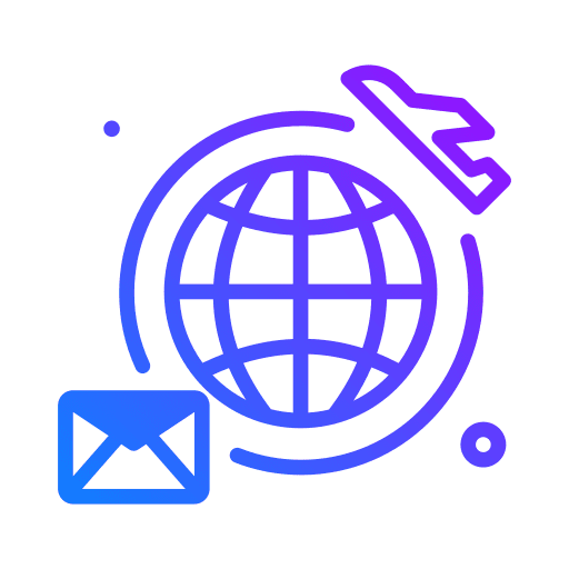 By air globe mail shipping and delivery icon