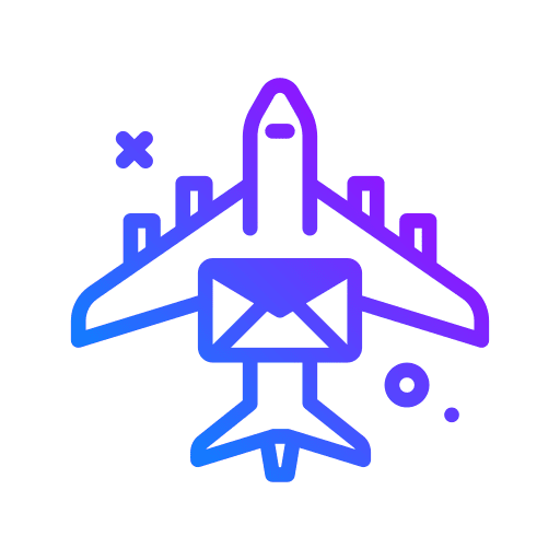 Airplane shipping and delivery mail airplane icon
