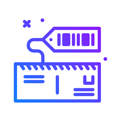 Barcode tag mail shipping and delivery icon