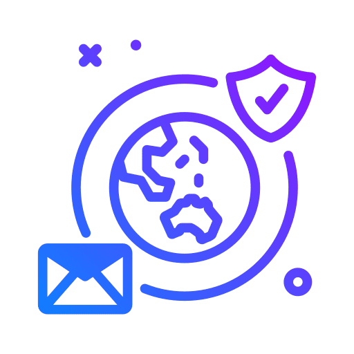 Earth shipping and delivery globe envelope icon