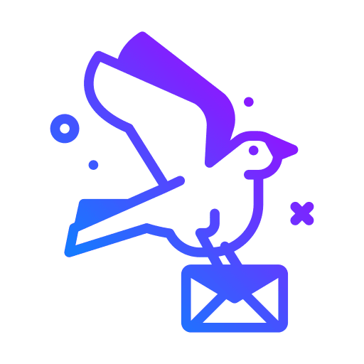 Pigeon mail bird envelope icon Pigeon mail bird envelope icon
