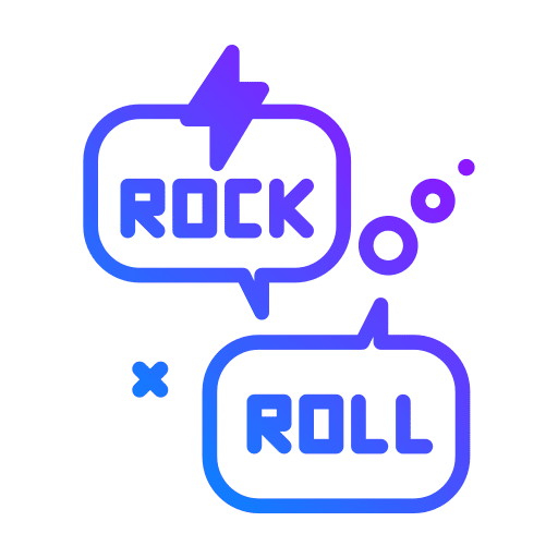 Chat music and multimedia rock and roll conversation icon