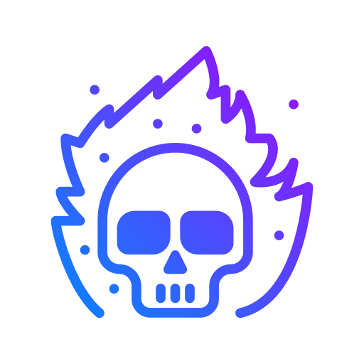 Skull enemy fire flame icon Skull enemy fire flame icon