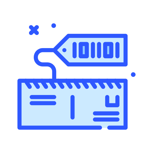 Barcode register tag envelope icon