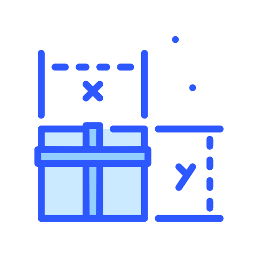 Dimensions size measure shipping and delivery icon Dimensions size measure shipping and delivery icon