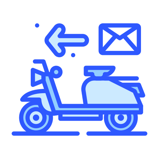 Scooter mail transportation shipping and delivery icon Scooter mail transportation shipping and delivery icon