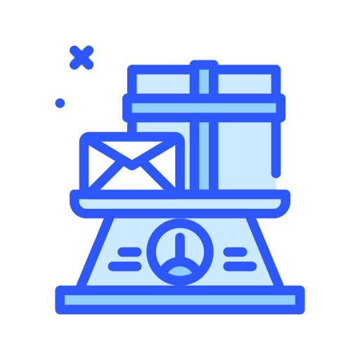 Weight envelope shipping and delivery box icon Weight envelope shipping and delivery box icon