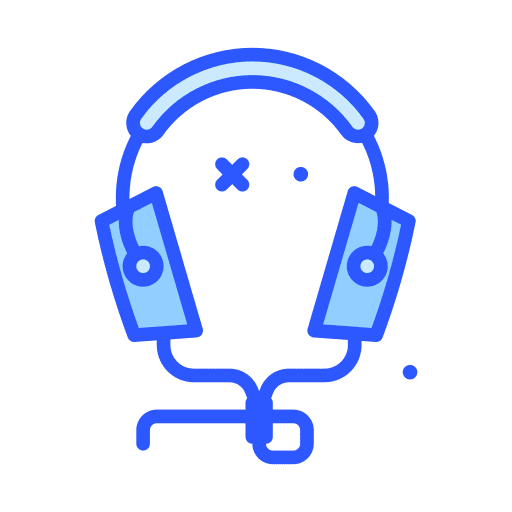 Headphones listening music and multimedia music icon