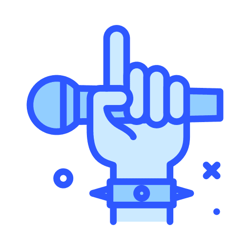 Microphone music and multimedia rock gestures icon Microphone music and multimedia rock gestures icon