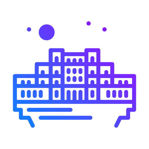 Parliament building architecture and city courtyard icon Parliament building architecture and city courtyard icon