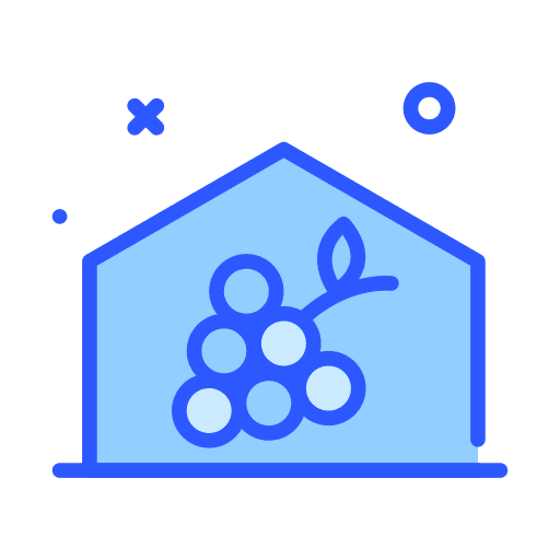 Farm food and restaurant farm wine box icon