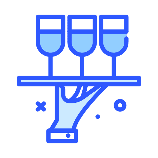 Serving glass waiter food and restaurant icon Serving glass waiter food and restaurant icon