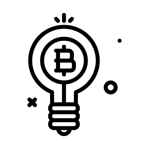 Light bulb cryptocurrency money business and finance icon