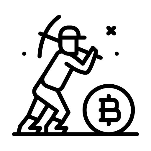 Mining man mining coin icon