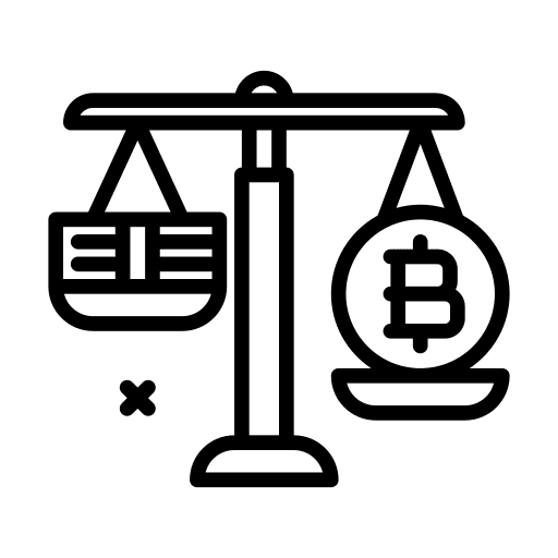 Balance cryptocurrency business and finance exchange icon