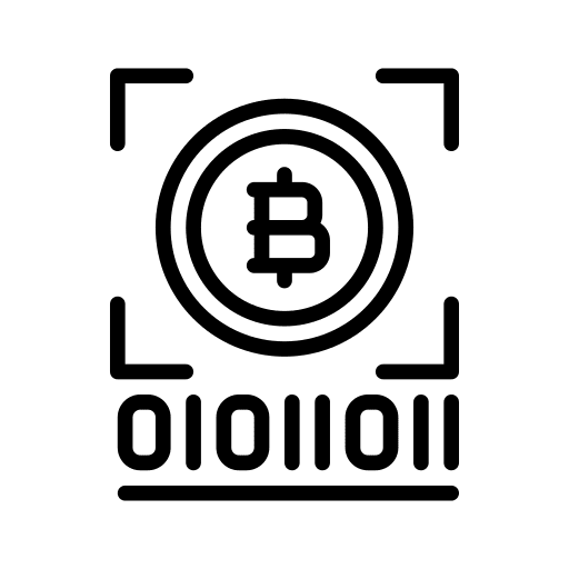 Code bitcoin code business and finance icon