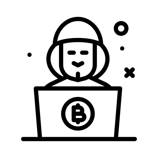 Hack security user cryptocurrency icon