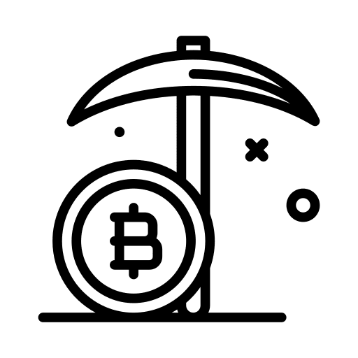 Mine coin pickaxe money icon
