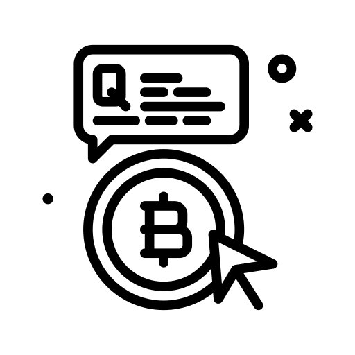 Question business and finance bitcoin speech bubble icon
