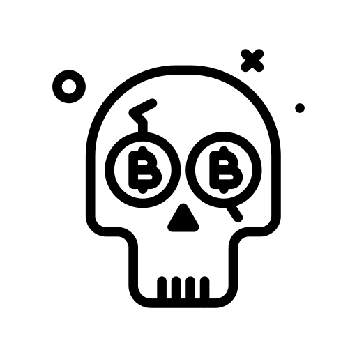 Skull bankruptcy death money icon