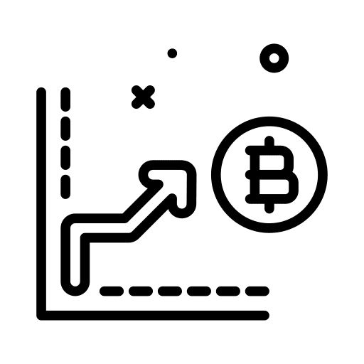 Stats bitcoin cryptocurrency money icon