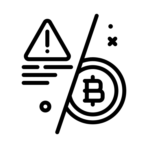 Warning money digital currency notification icon