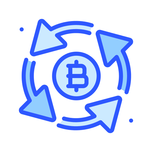 Arrows bitcoin value arrows icon