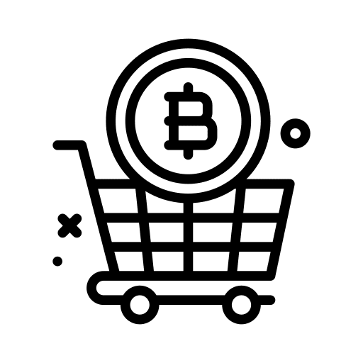Bitcoin commerce and shopping digital currency cryptocurrency icon