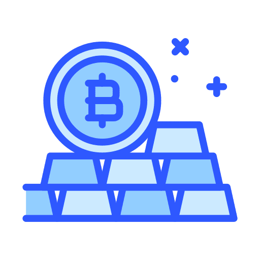 Gold bars bitcoin business and finance cryptocurrency icon