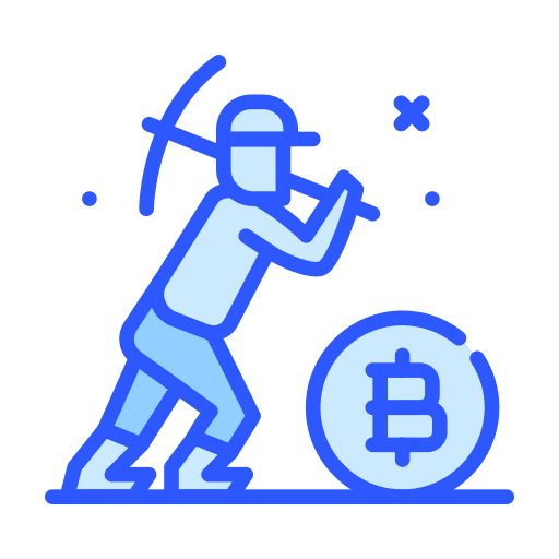 Mining business and finance coin bitcoin icon