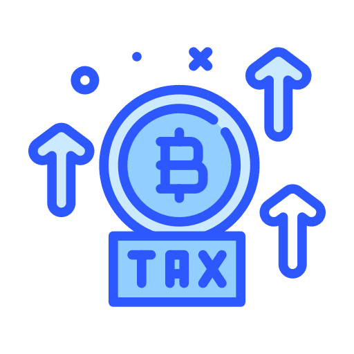 Taxes business and finance increase coin icon