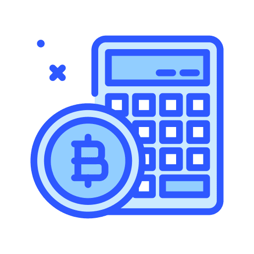 Calculator cryptocurrency accounting money icon