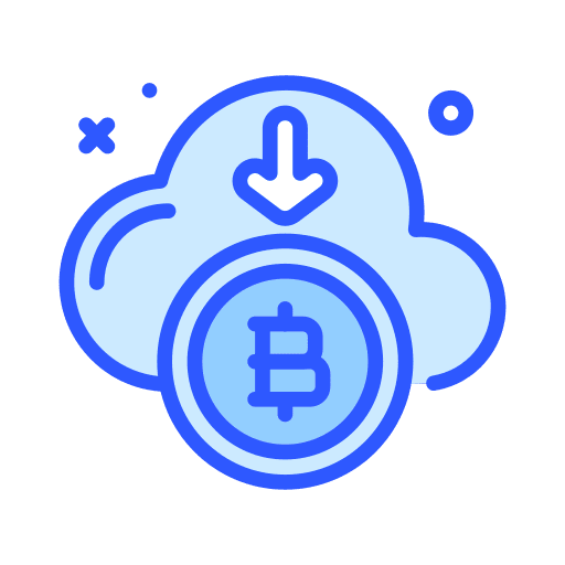 Cloud computing bitcoin cloud icon