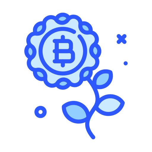 Flower cryptocurrency digital currency growth icon