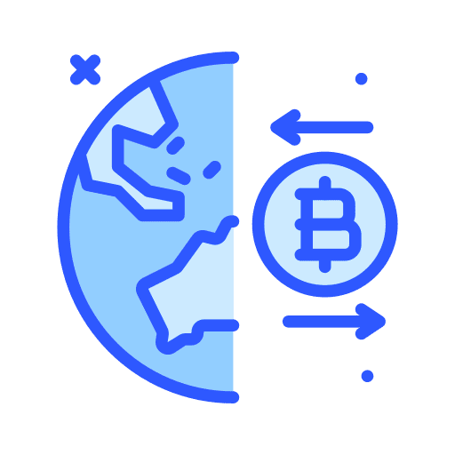 Globe bitcoin business and finance globe icon