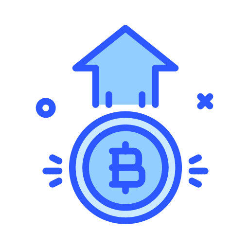 Increase bitcoin coin increase icon