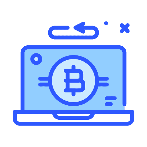 Laptop payment method cryptocurrency money icon