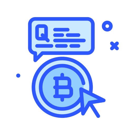 Question business and finance bitcoin coin icon