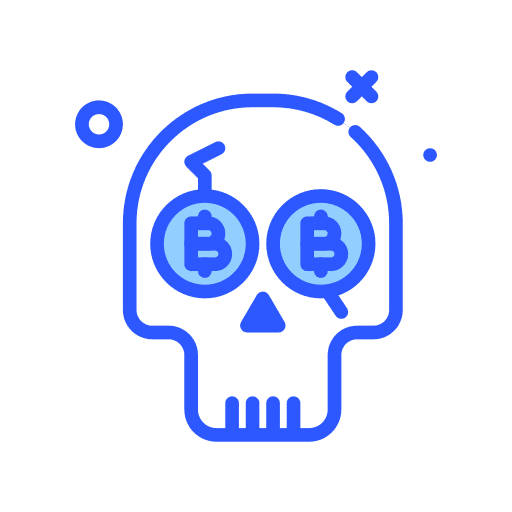 Skull money business and finance bankruptcy icon