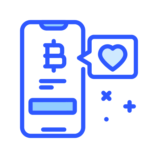 Bitcoin bitcoin heart mobile phone icon