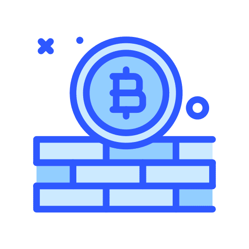 Wall business and finance cryptocurrency money icon