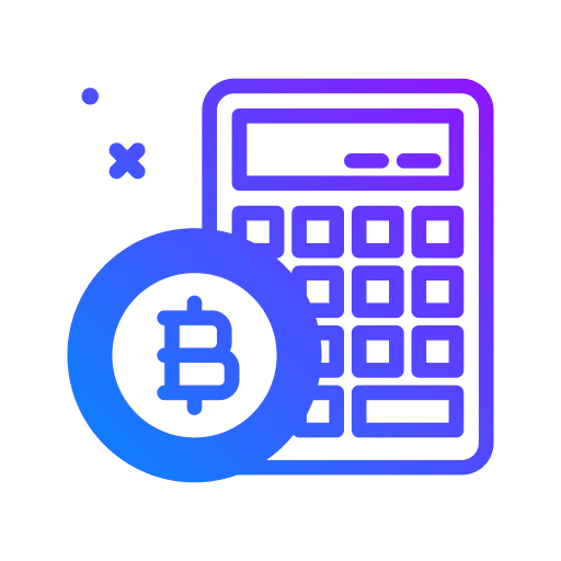 Calculator digital currency coin bitcoin icon