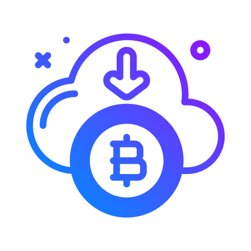 Cloud computing bitcoin cryptocurrency icon