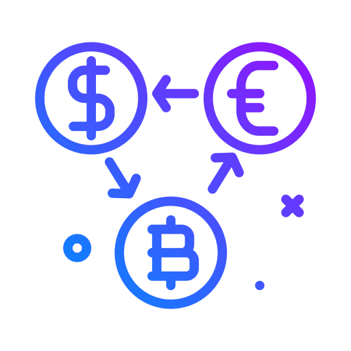 Currency euro business and finance cryptocurrency icon