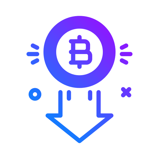 Decrease decrease digital currency coin icon