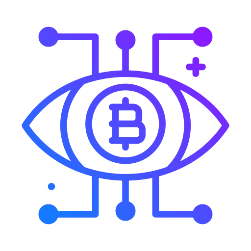Eye value bitcoin business and finance icon